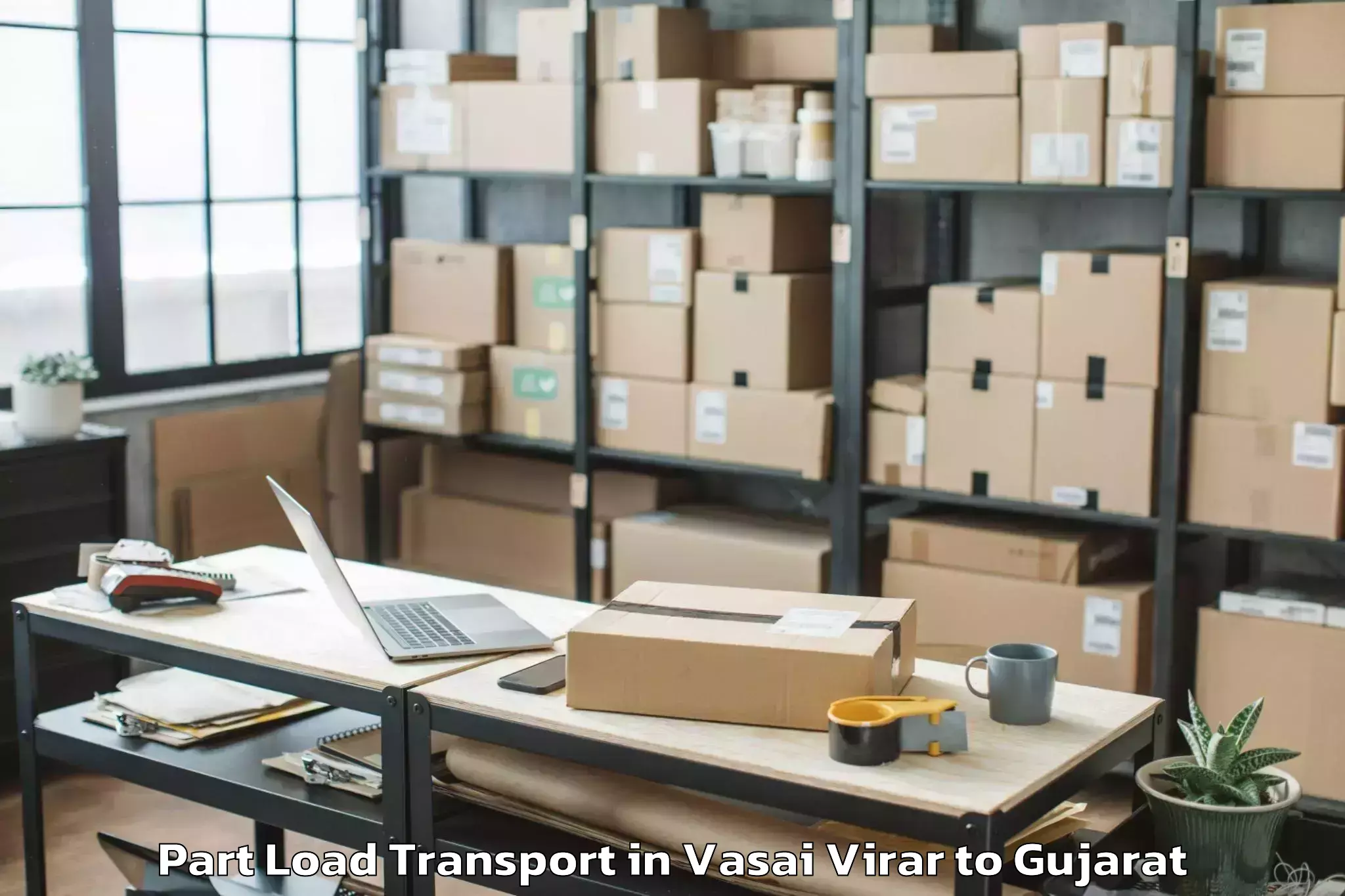 Top Vasai Virar to Visnagar Part Load Transport Available